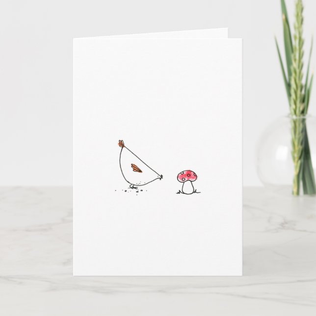Poulet au champignons Croquis Carte de remerciemen (Devant)