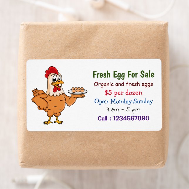 Poulet avec oeufs dessin animé oeuf frais signe à  (En situation)