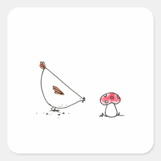 Poulet avec Stickers Carré de champignons