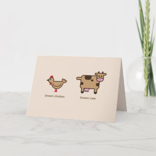 poulet Brown, vache brune Carte de voeux Valentine