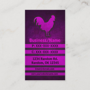 Poulet de coq rose cartes de visite personnalisés