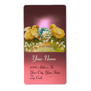 POULET, FLEURS, OEUF DE PÂQUES EN ROSE