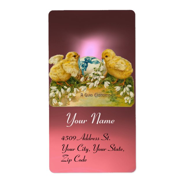POULET, FLEURS, OEUF DE PÂQUES EN ROSE (Devant)