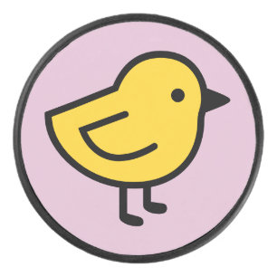 Poulet Jaune Sur Fond Rose