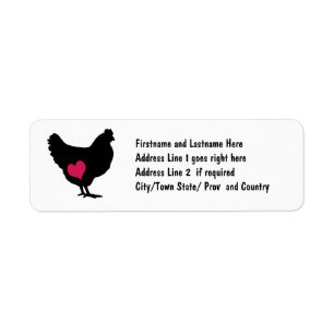 Poulet mignon avec le coeur rose