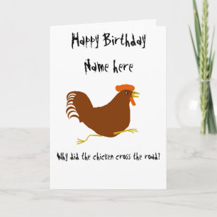 Poulet sur carte d'anniversaire personnaliser blag