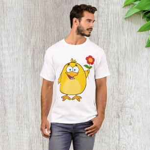 Poulet Tenant Un T-shirt Fleur Mens
