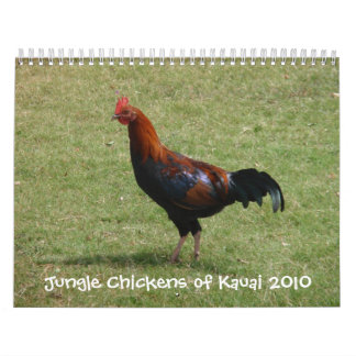 Poulets de jungle de calendrier de Kauai 2010