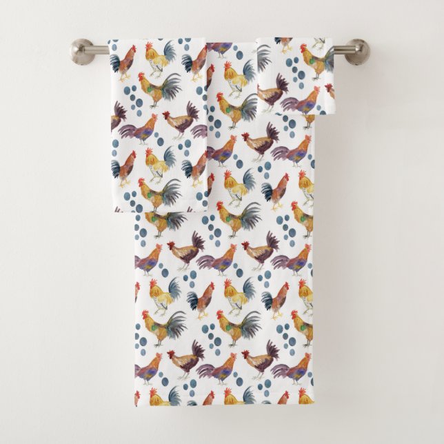 Poulets et oeufs colorés Motif d'aquarelle (En situation)