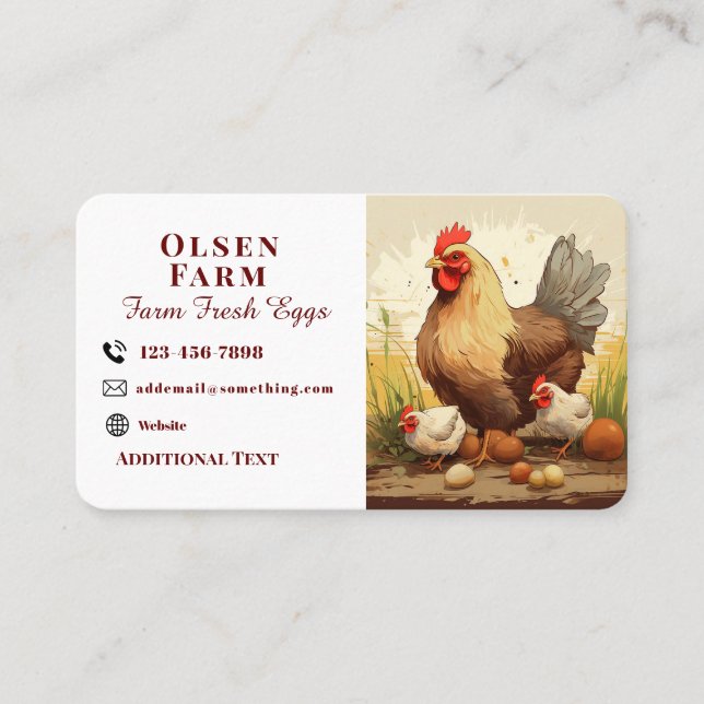 Poulets et poulets rustiques Cartes de visite (Devant)