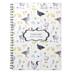 Poulets rustiques Carnet Monogramme