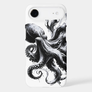 Poulpe Kraken Fluide Encre Abstraite