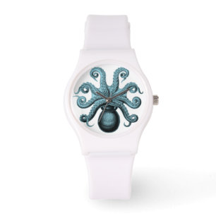 Poulpe turquoise sur la montre
