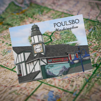 Poulsbo, Washington Little Norway Travel Photo Postcard