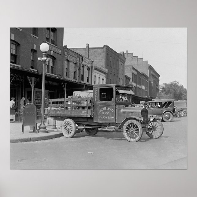 Poultry Delivery Truck, 1926. Vintage Photo Poster (Front)