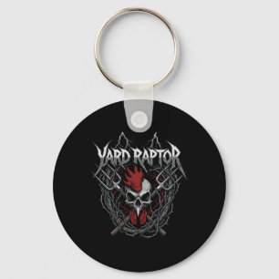 Poultry Famer Yard Raptor Skull Farm Chicken Keychain