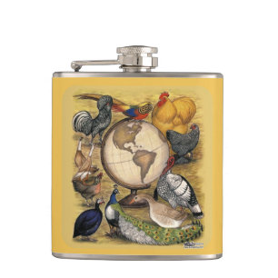 Poultry of the World Hip Flask