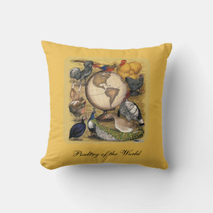 Poultry of the World Throw Pillow