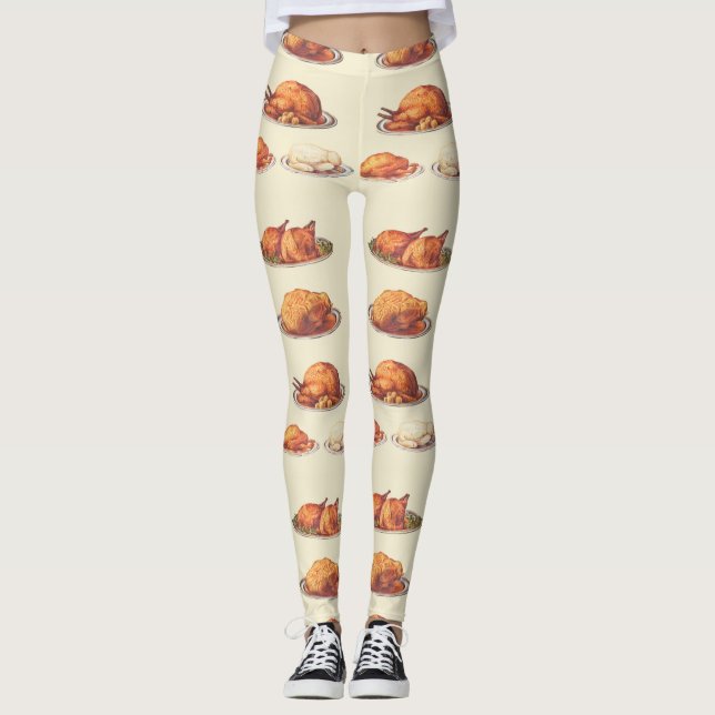 Poultry: Roast Fowls, Roast Goose, Roast Turkey Leggings (Front)