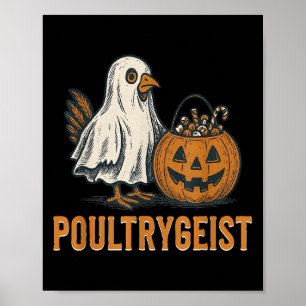 Poultrygeist Chicken Ghost Pumpkin Costume Hallowe Poster