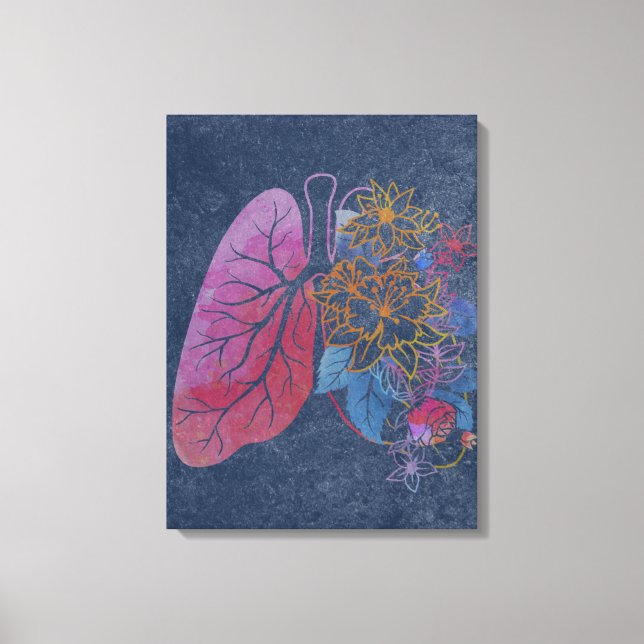 Poumons floraux anatomie toile art (Recto)
