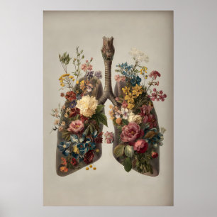 Poumons Humains avec Impression de Fleurs, Anatomi