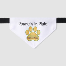 Pouncin’ in Plaid – Personalized Fall Cat Bandana
