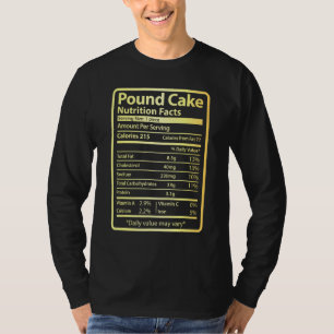 Pound Cake Nutrition Facts Food for Christmas T-Shirt