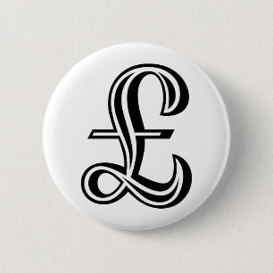 Pound Sign - Black 2 Inch Round Button