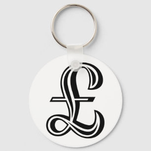 Pound Sign - Black Keychain