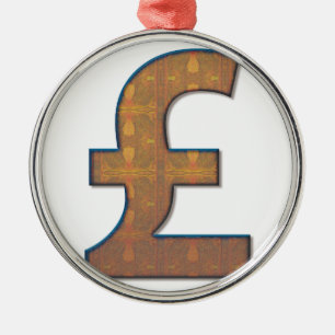 Pound sign metal ornament