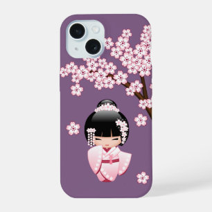 Poupée blanche Kimono Kokeshi mignonne Geisha fill