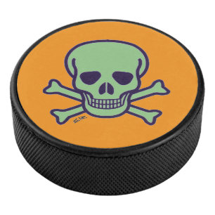 Poupée de hockey orange crâne vert