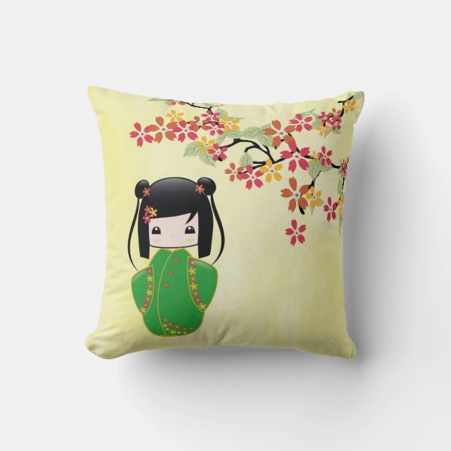 Poupée de Sakura Kokeshi, coussin (Recto)