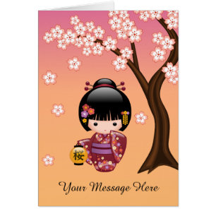 Poupée de Sakura Kokeshi - fille de geisha sur la