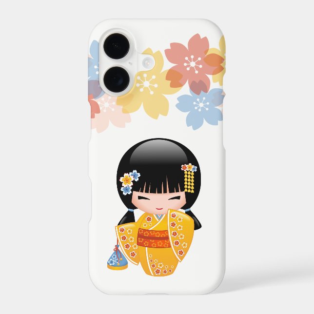 Poupée d'été Kokeshi - Kimono Jaune Geisha Girl (Verso)