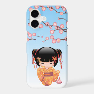 Poupée Kokeshi Japonaise Geisha Bleue