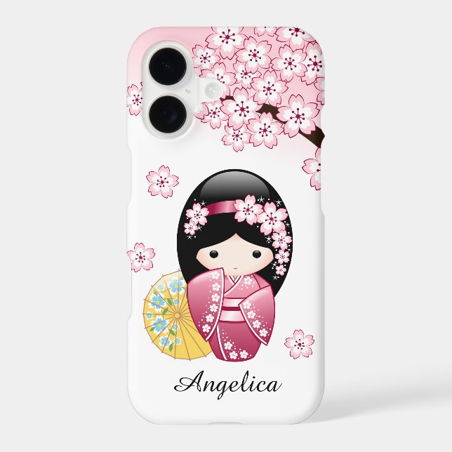 Poupée Kokeshi Printemps - Cute Japonaise Geisha G (Verso)