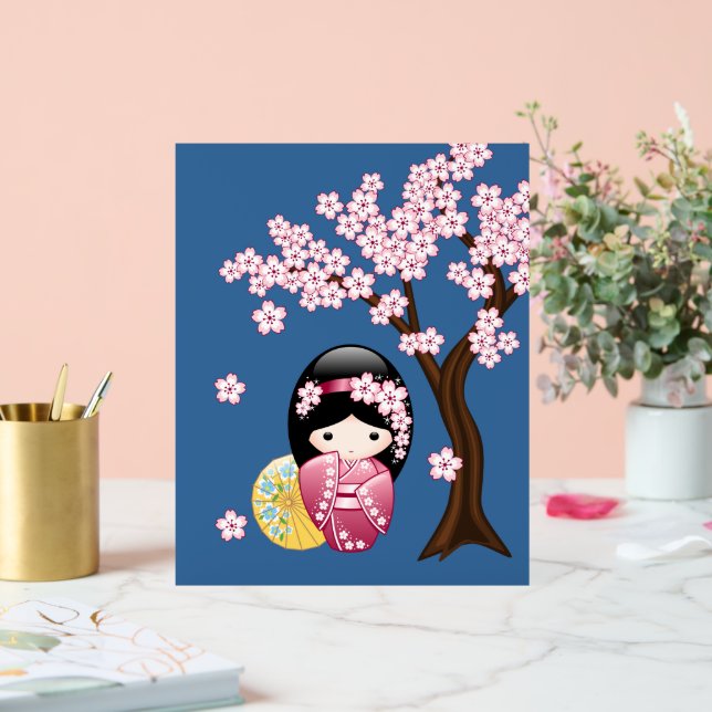 Poupée Kokeshi printemps mignonne Japonaise Geisha (Mariage)