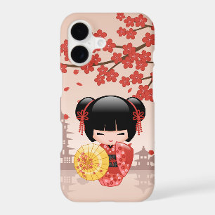 Poupée Kokeshi Sakura Rouge - Geisha Japonaise