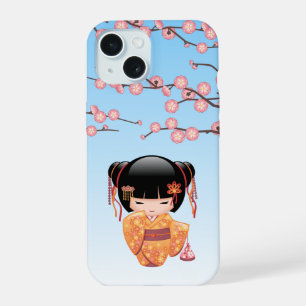 Poupée Kokeshi Ume - Fille Geisha Japonaise Bleue