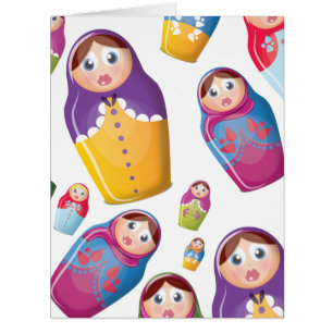 Poupée Matriochka - Motif de poupées russes imbriq