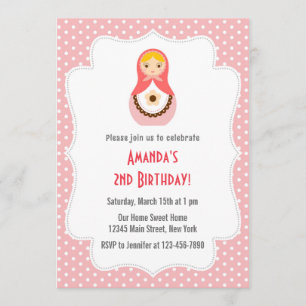 Poupée Matryoshka Invitation d'anniversaire