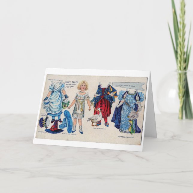 Poupée papier livre d'histoire, carte de voeux (Devant)