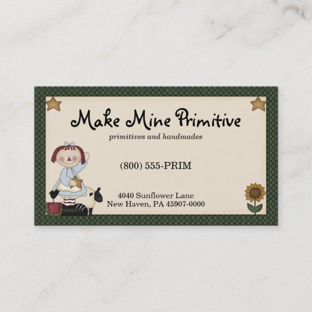 Poupée primitive avec Carte de visite Gold Star (Devant)