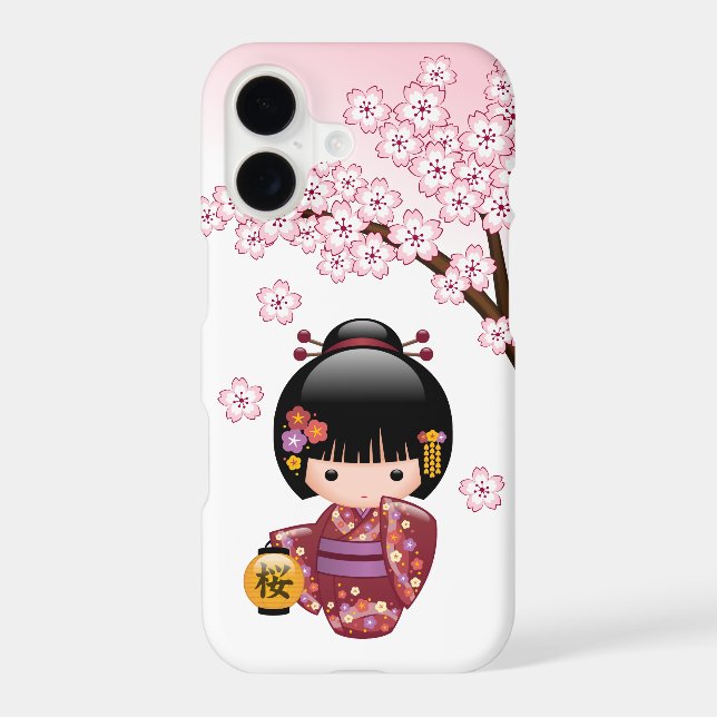 Poupée Sakura Kokeshi - jolie fille japonaise Geis (Verso)