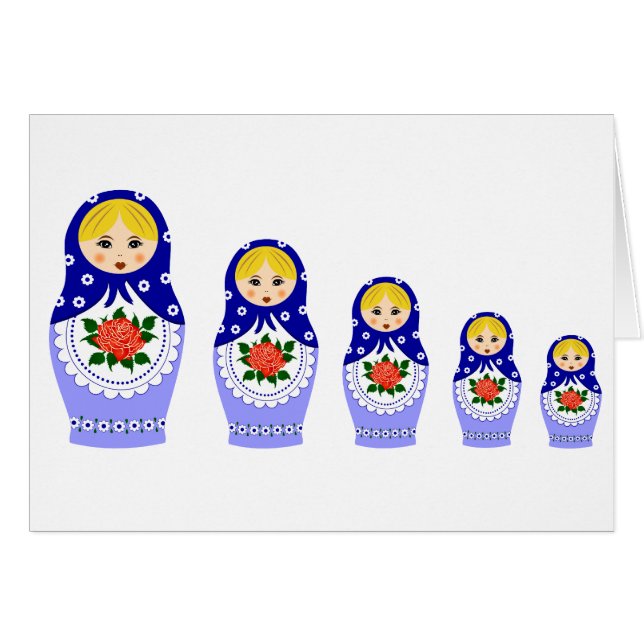 Poupées de Matryoschka bleues (Devant horizontal)