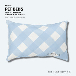 Pour Animaux En vichy Bleu Lit de Chien Intérieur Petit Personn