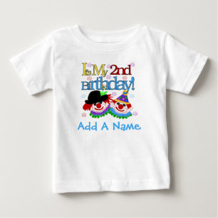 Pour Bébé 2ème T-shirt personnalisé d'anniversaire de clow