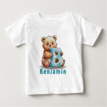 B is for Bear – Custom Baby T-Shirt with Name